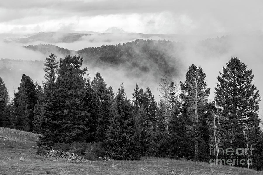 Black And White Photograph - Clouds Forming in the Rockies by Steven Krull