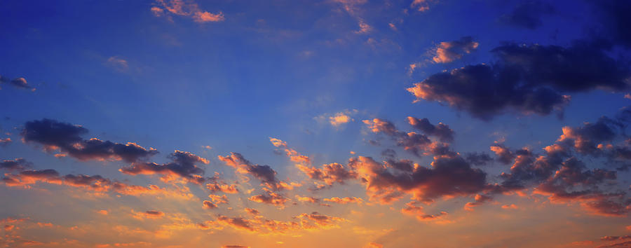 Clouds On Sky - Sunset Panorama Photograph by Konradlew