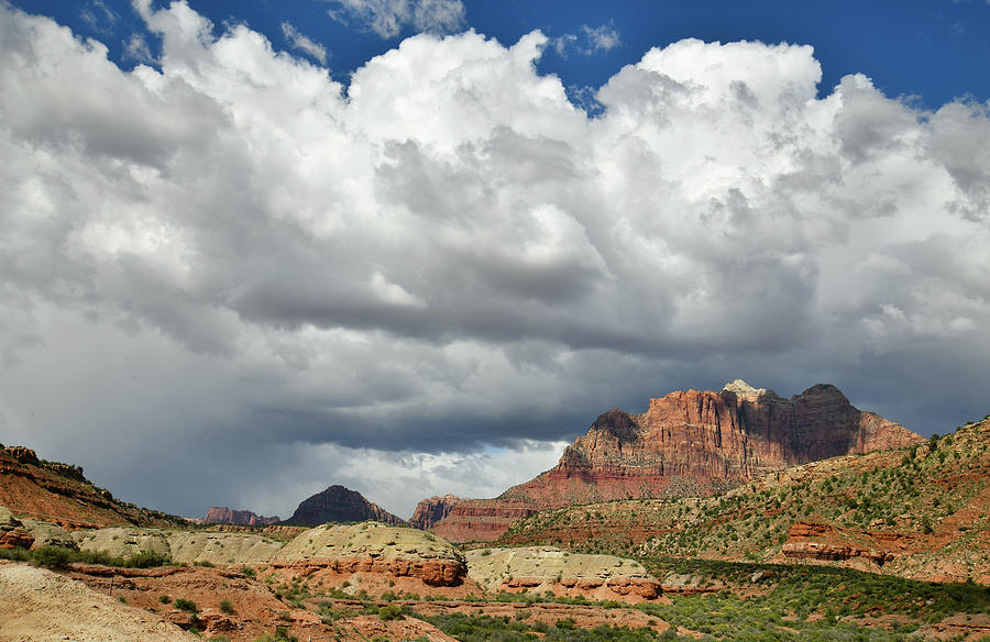 Clouds over Backside of Zion Canyon Photograph by Ray Mathis