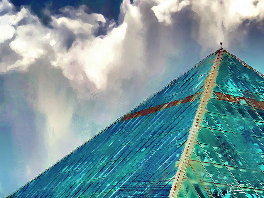 Clouds Over Glass Pyramid Photograph by GW Mireles