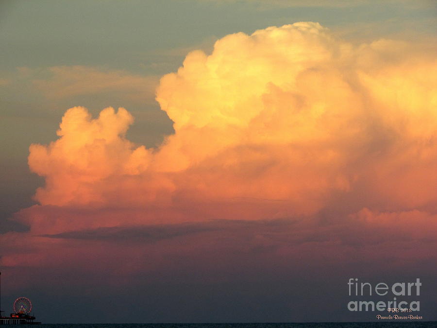 Nature Photograph - Clouds Over Pleasure Pier by Pamula Reeves-Barker