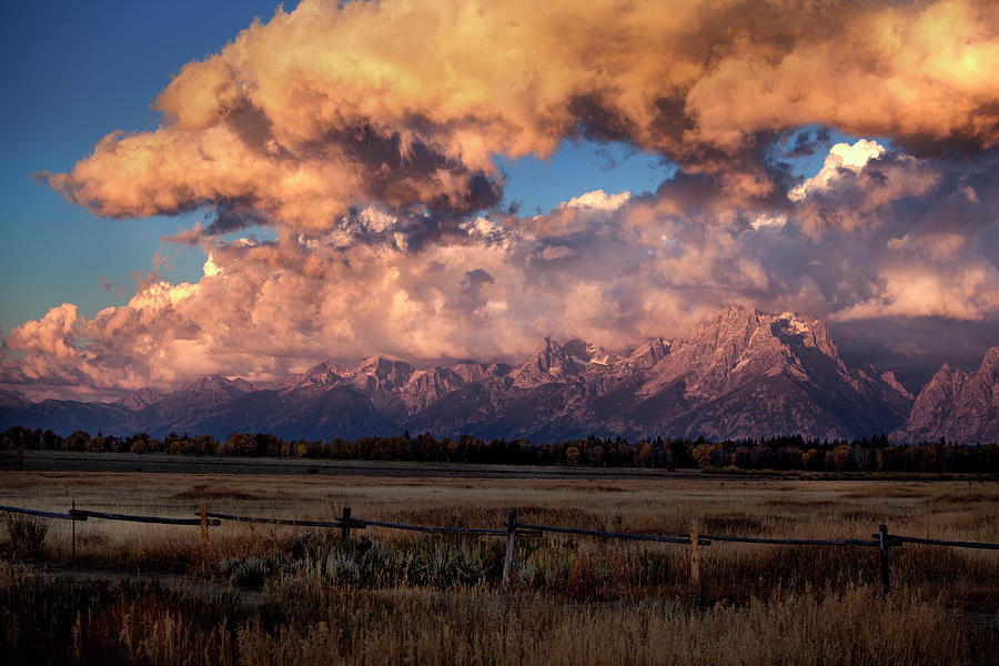 Clouds Over Prairie in the Tetons Photograph by David Chasey