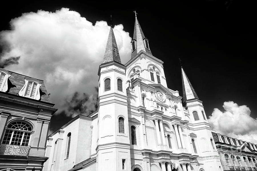 Clouds Over St. Louis Cathedral New Orleans Infrared Photograph by John Rizzuto
