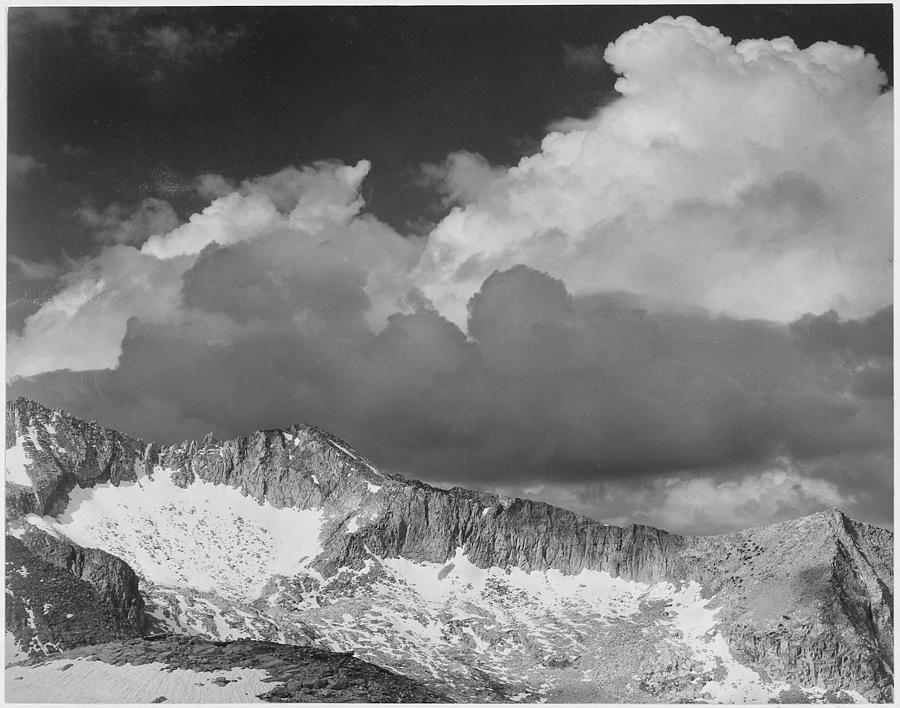 Clouds over White Pass Kings River Canyon Painting by Ansel Adams