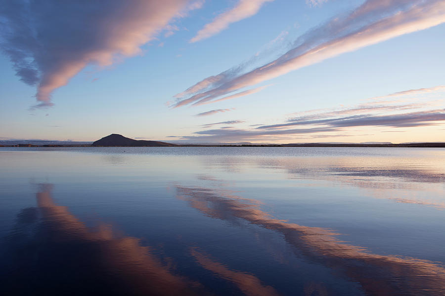 Clouds Reflected In Lake Myvatn Photograph by Sue Bishop