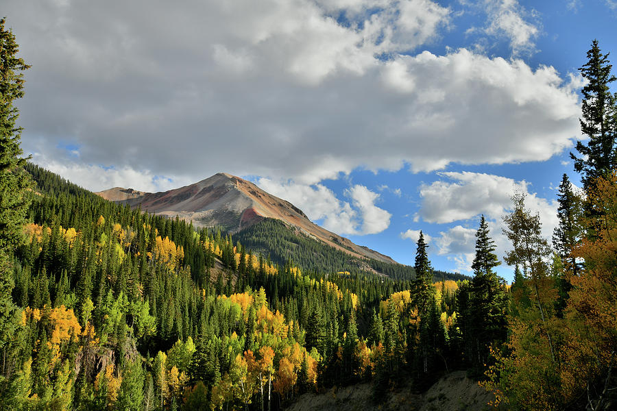 Clouds Roll In Over Red Mountain Fall Colors Photograph by Ray Mathis