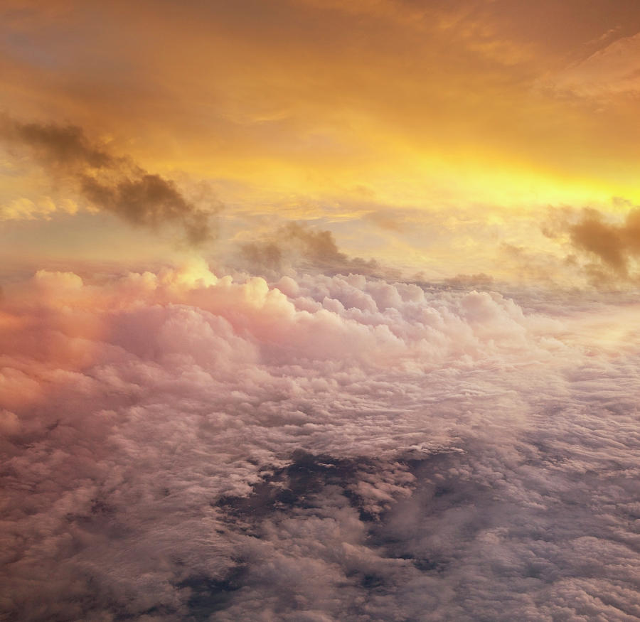 Cloudscape Sunset At 30,000 Feet Photograph by John Lund