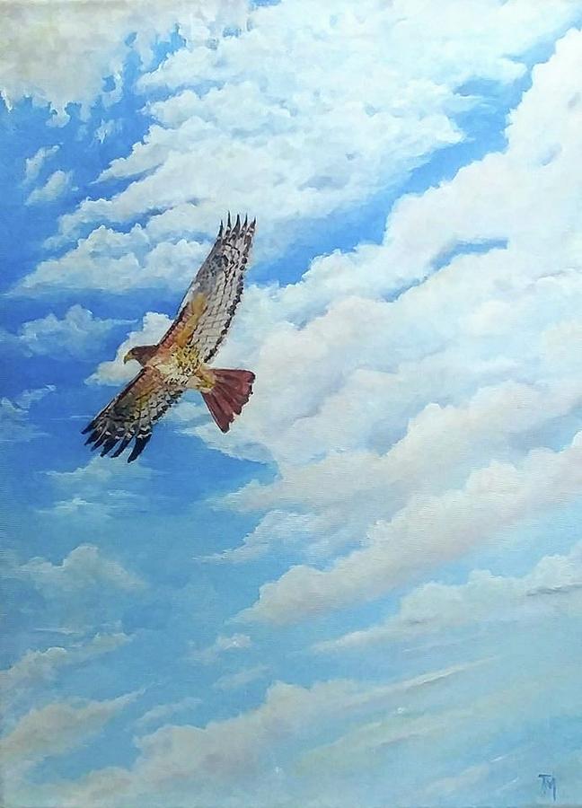 Cloudy Day Flight Painting by Teri Merrill