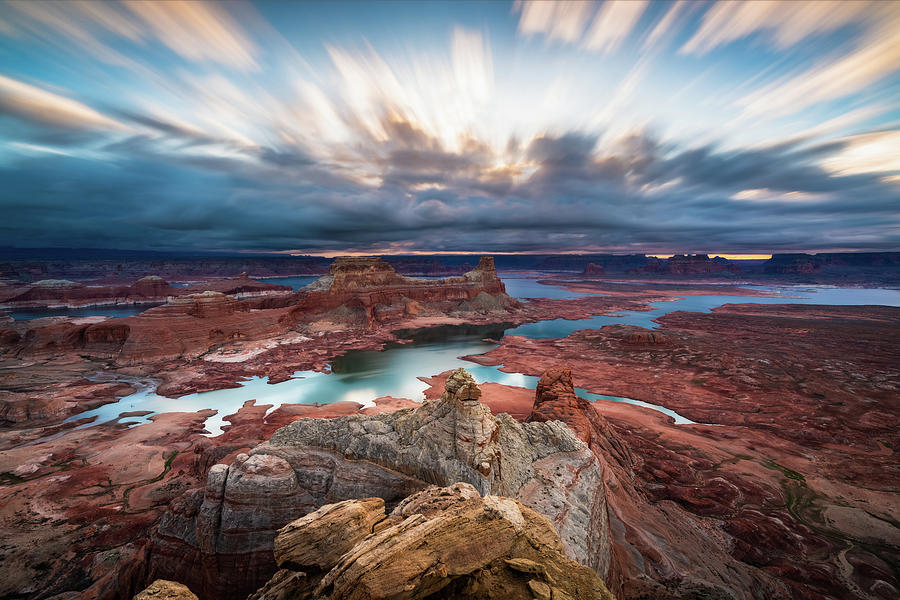 Cloudy Morning at Lake Powell Photograph by James Udall