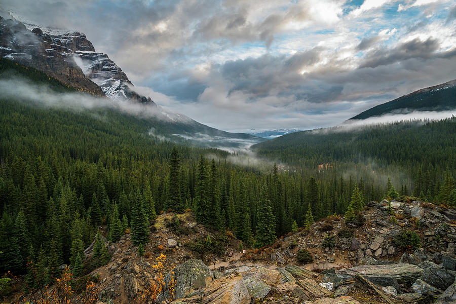 Cloudy Morning in The Canadian Rockies Photograph by James Udall - Pixels