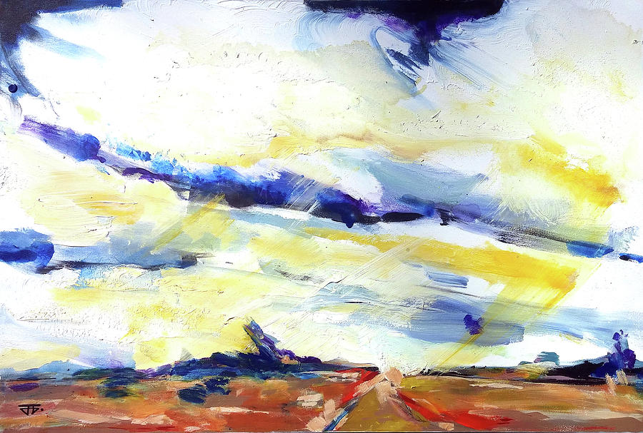 Cloudy Road Painting by John Gholson