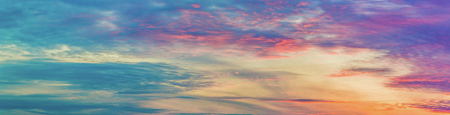 Nature Photograph - Cloudy Sky At Sunset by Vivida Photo PC