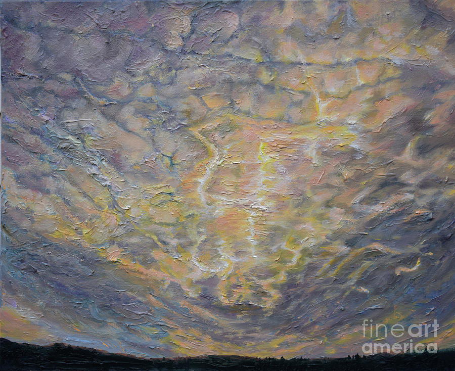 Cloudy Sunset Painting by Anne Cameron Cutri