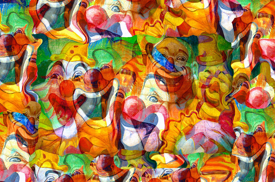 Clown Chaos Mixed Media by David Lee Thompson