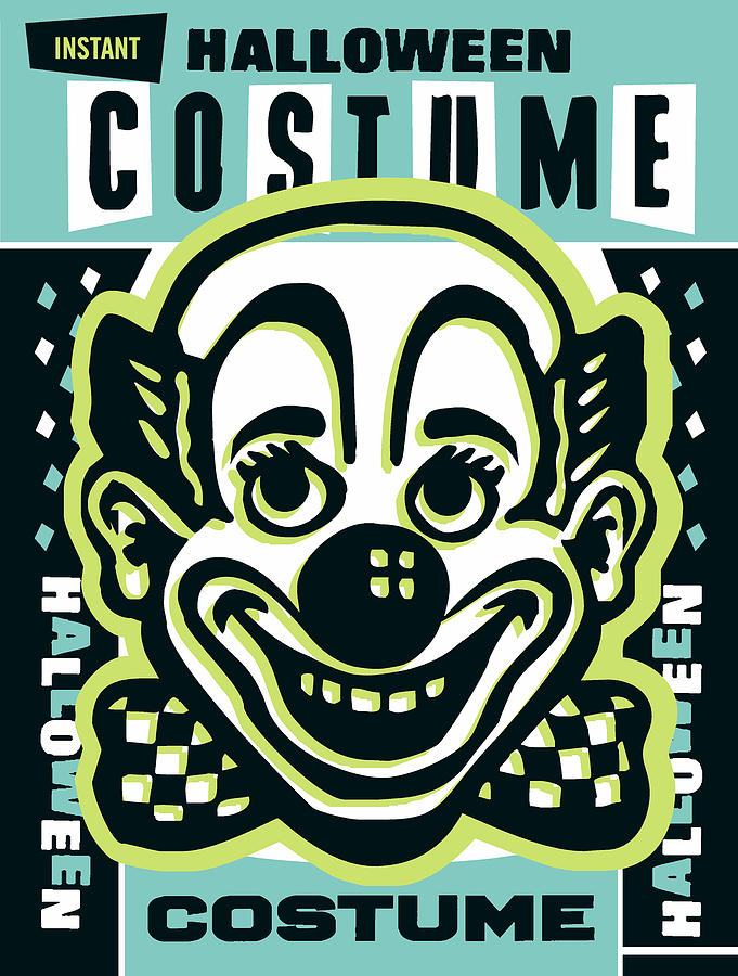 Halloween Drawing - Clown Halloween costume by CSA Images