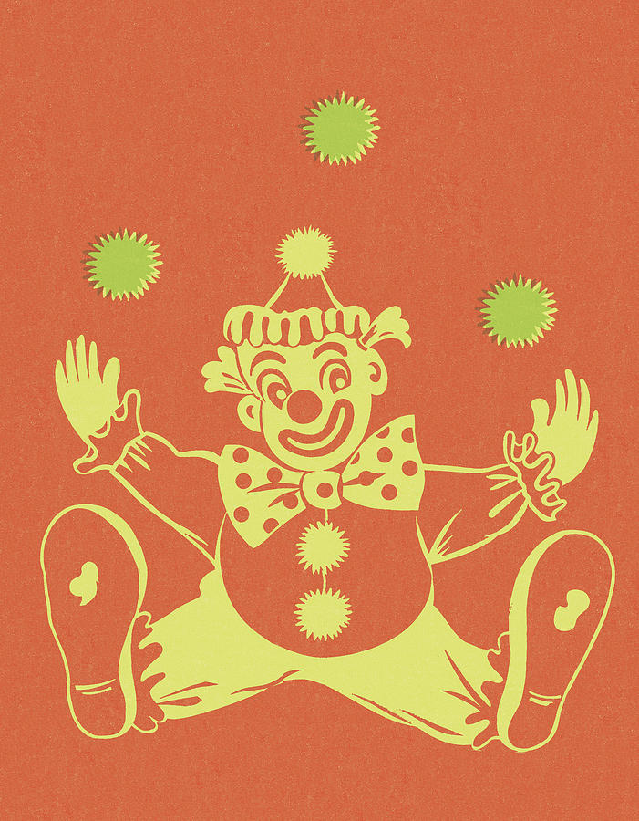 Vintage Drawing - Clown Juggling by CSA Images