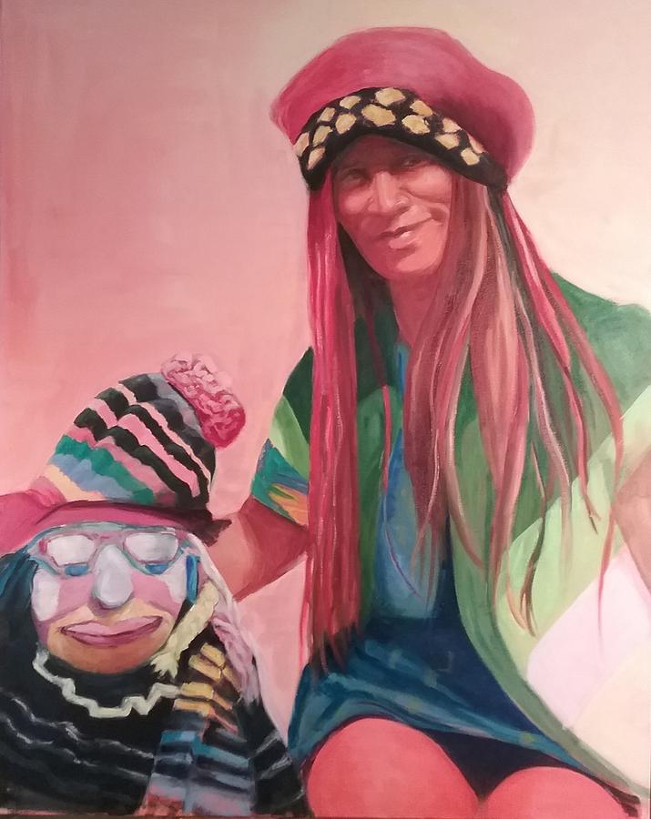 Oil Painting - Clown by Marcia Hochstetter Oil Painting - Clown by Marcia Hochstetter