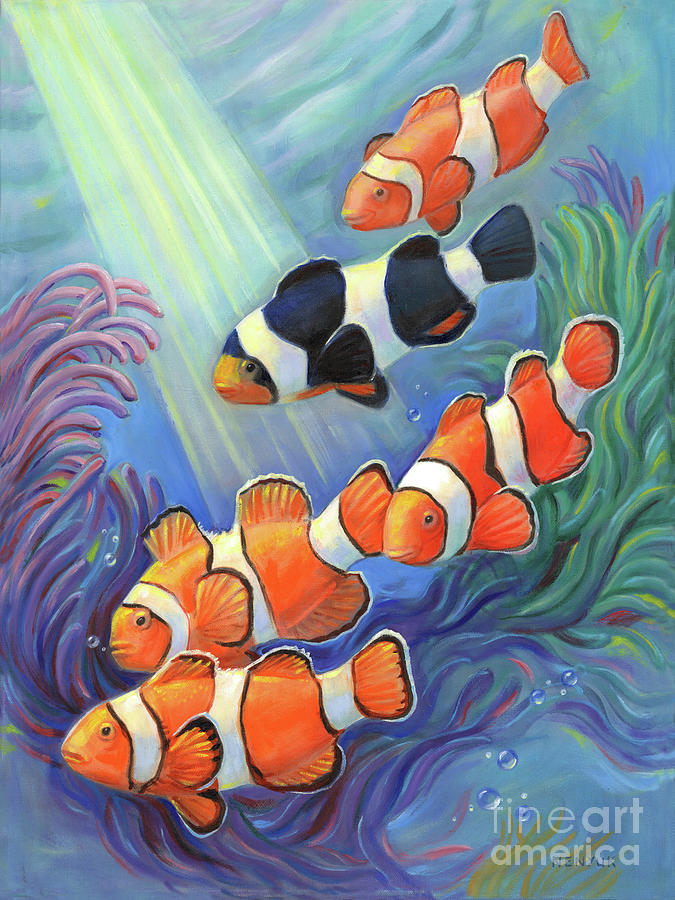 Clownfish Paradise Painting by Svitozar Nenyuk