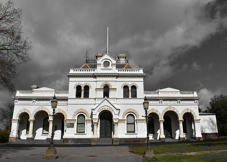 Clunes Town Hall Dramatic Photograph by Yolanda Caporn