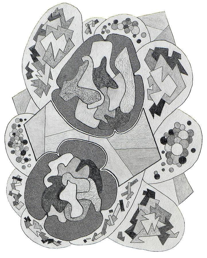 Abstract Drawing - Cluster - no background by Gregory Grant