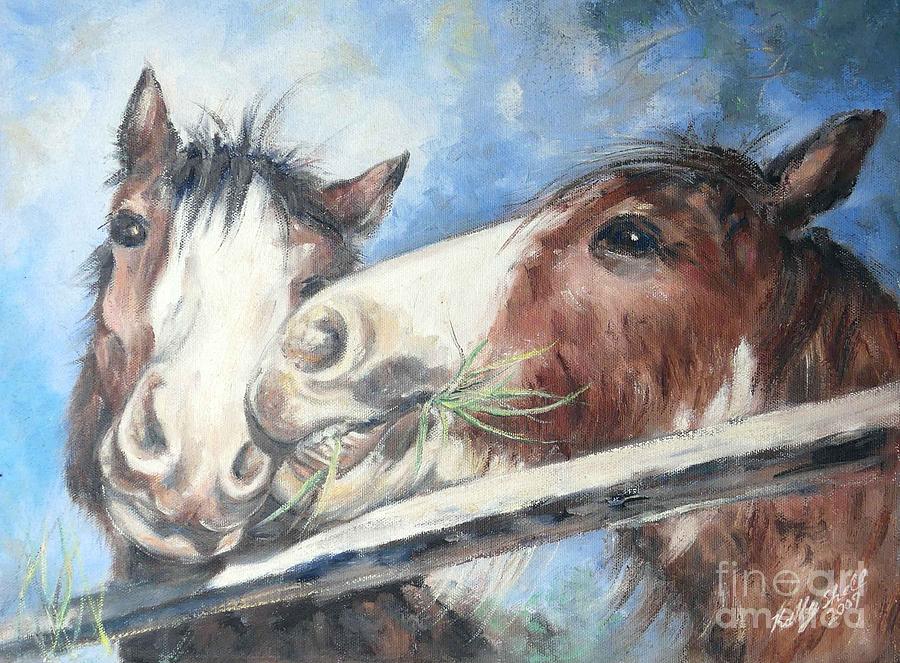 Clydesdale Pair Painting by Ryn Shell
