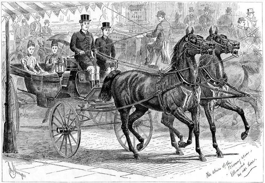 Coach And Horses, 1889 Drawing by Print Collector