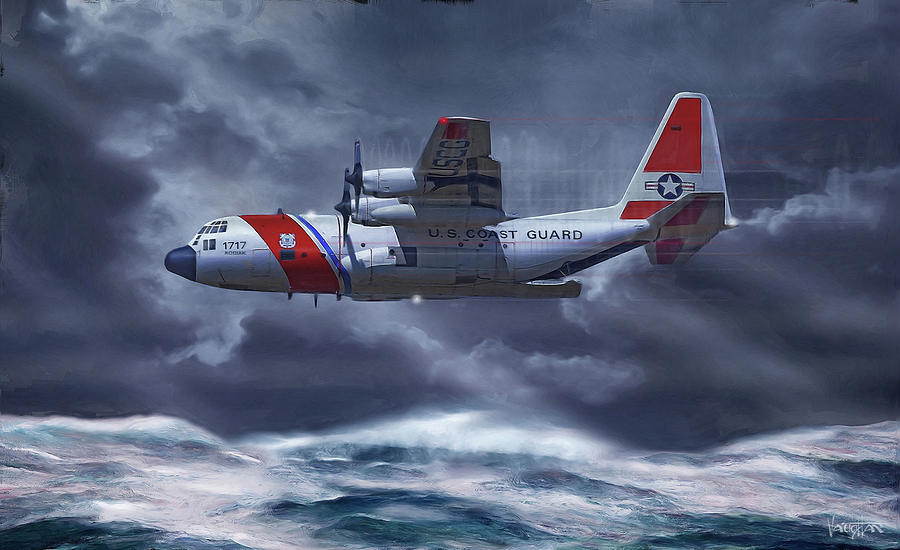 Coast Guard C-130 Digital Art by James Vaughan