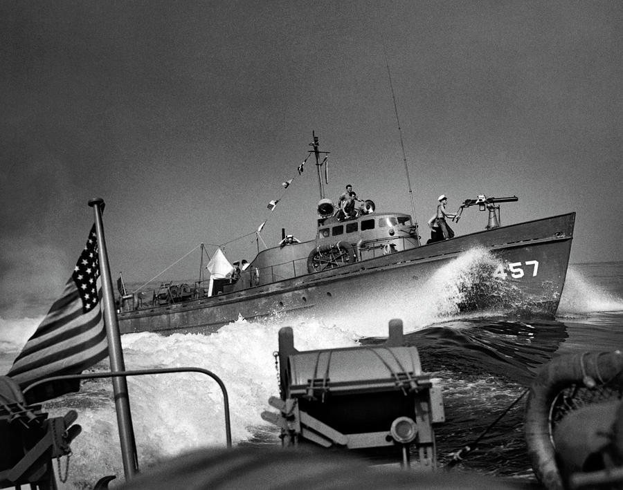 Transportation Photograph - Coast Guard Convoy Patrols by Underwood Archives