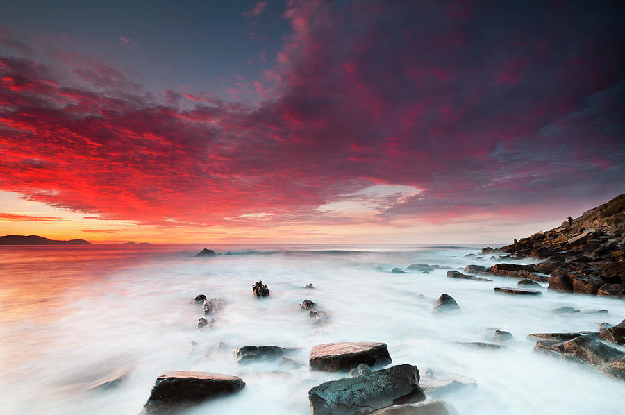Coast Of Bizkaia At Sunset Photograph by Guillermo Casas Baruque
