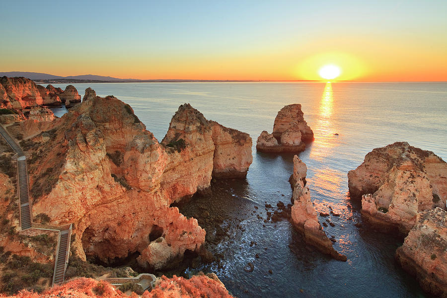 Coast With Rocks, Portugal Digital Art by Luigi Vaccarella