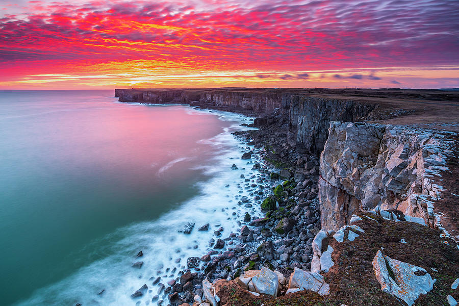 Coastal Cliffs At Sunset Digital Art by Sebastian Wasek