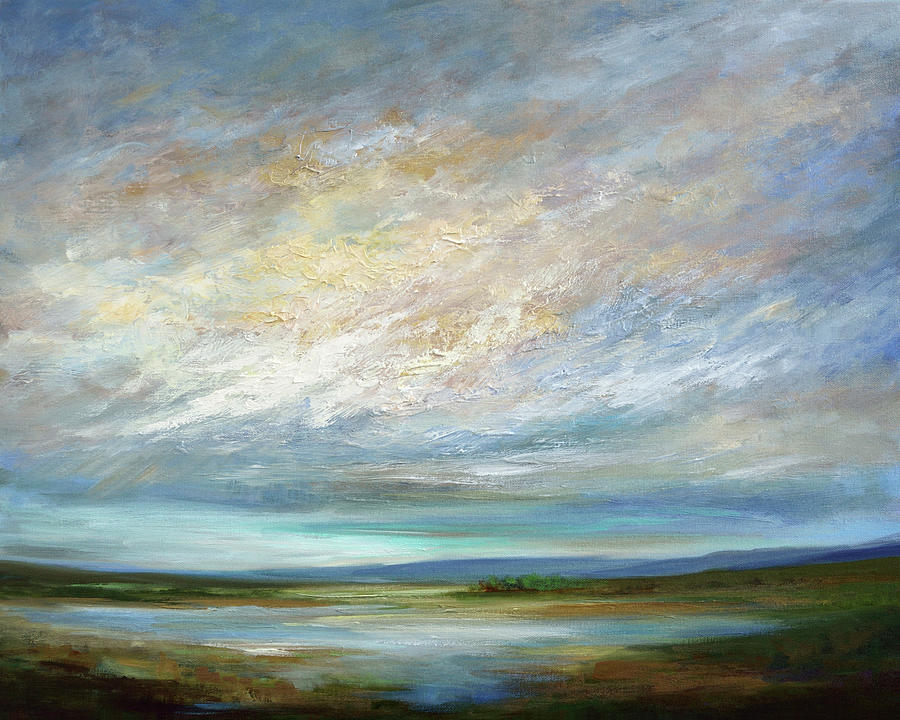 Landscape Painting - Coastal Clouds Vi by Sheila Finch