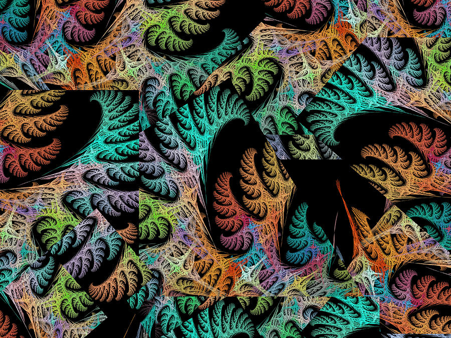 Coastal Coral Bridges Collage Fractal Digital Art By Betsy Knapp - Fine 