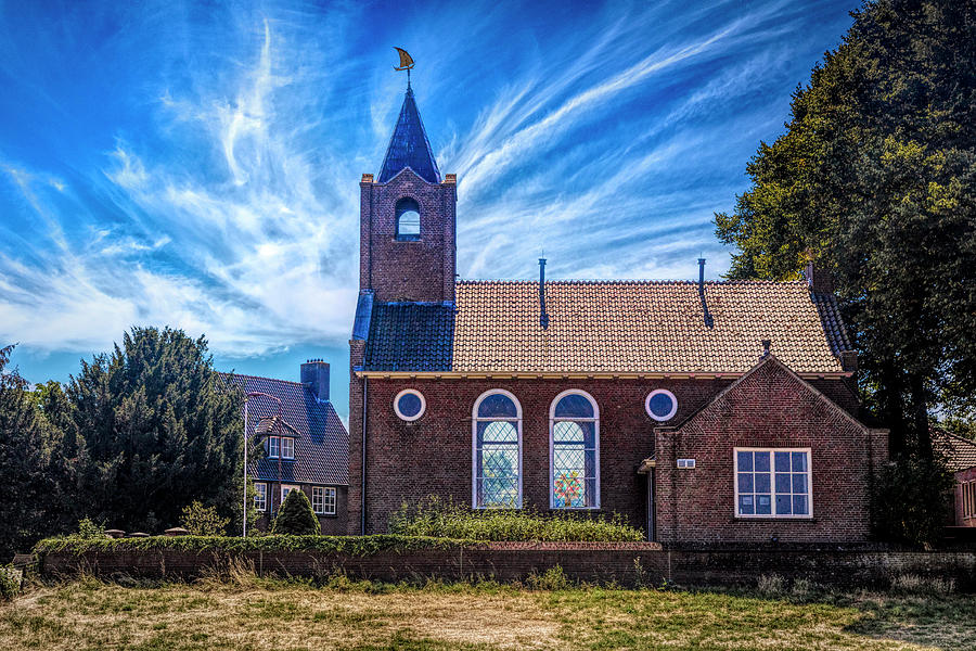 Coastal Dutch Church in HDR Detail Photograph by Debra and Dave Vanderlaan