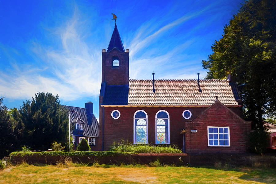 Coastal Dutch Church Painting Photograph by Debra and Dave Vanderlaan