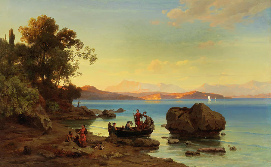 Coastal Landscape With Amazons Painting By Mountain Dreams Fine Art   Coastal Landscape With Amazons Max Schmidt 