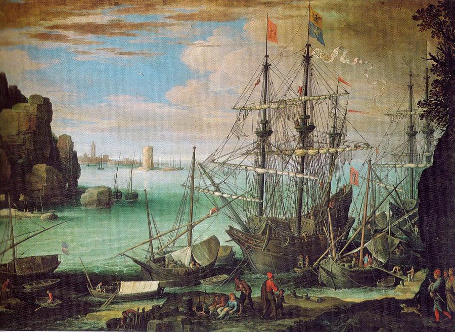 Coastal Painting - Coastal Landscape With Harbor by Paul Brill Coastal Painting - Coastal Landscape With Harbor by Paul Brill