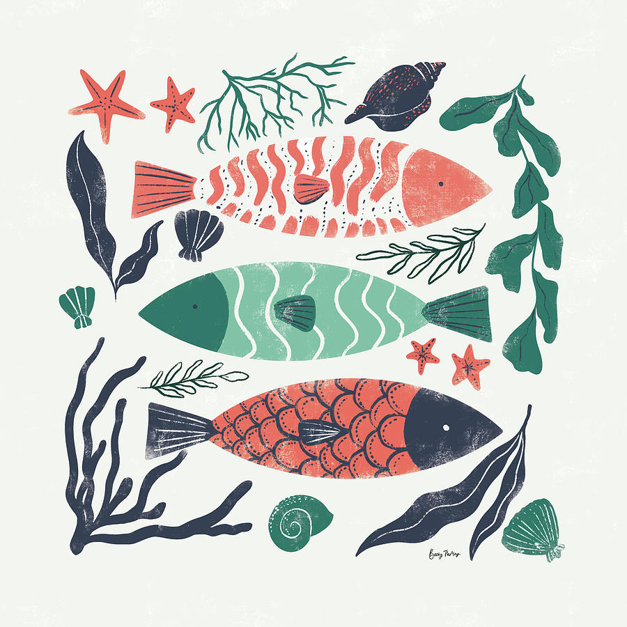 Animal Drawing - Coastal Reef I by Becky Thorns