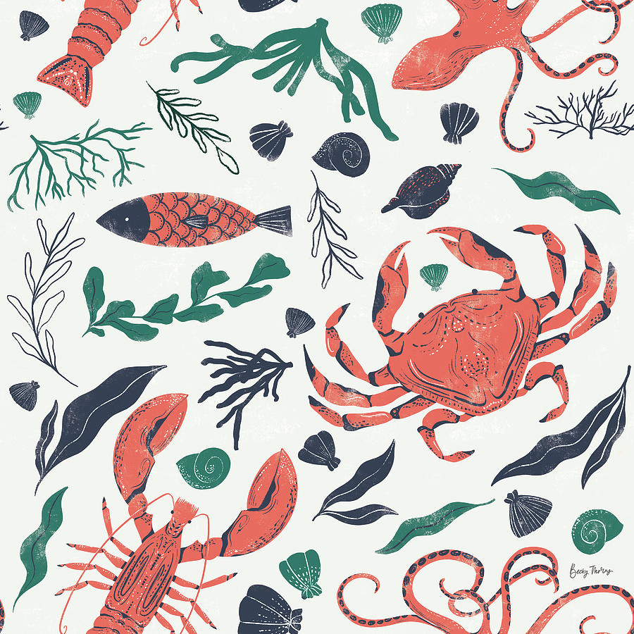 Animal Mixed Media - Coastal Reef Pattern Ia by Becky Thorns