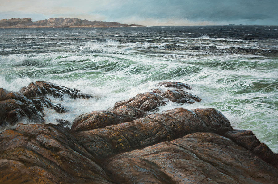 Coastal Rocks Painting by Hans Egil Saele