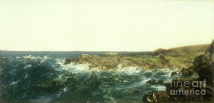 Coastal Scene, 1850 Oil On Paper Mounted On Canvas Painting by John Frederick Kensett