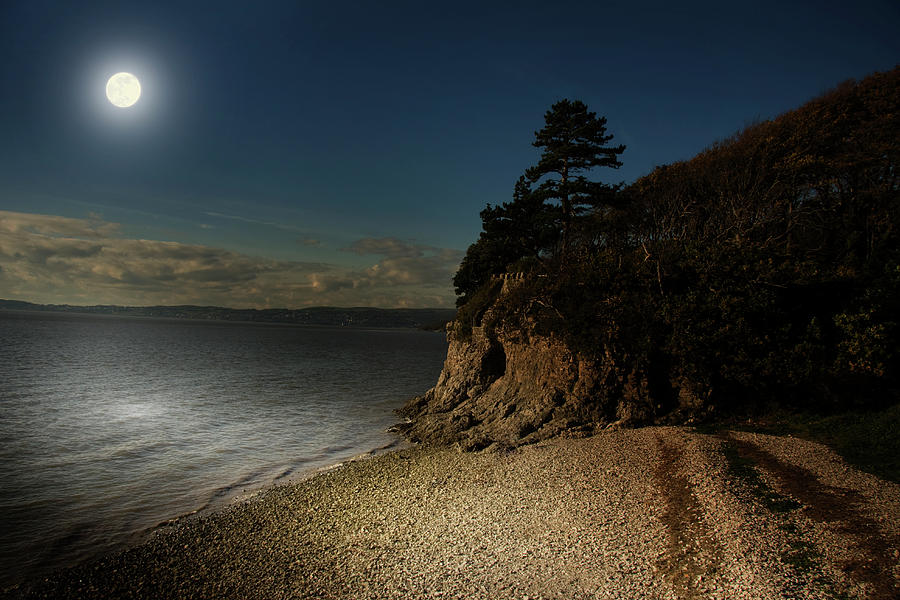 Coastal Scene By Moonlight Photograph by Luxx Images