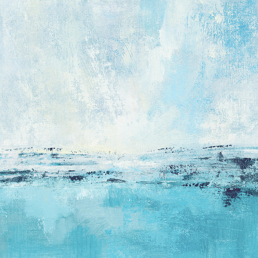 Abstract Painting - Coastal View I Aqua by Silvia Vassileva