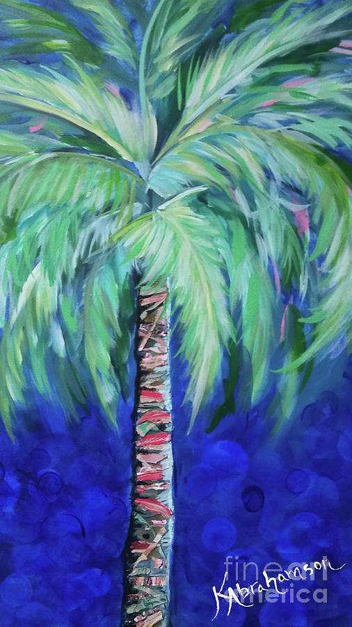 Cobalt Palencia Palm I Painting by Kristen Abrahamson