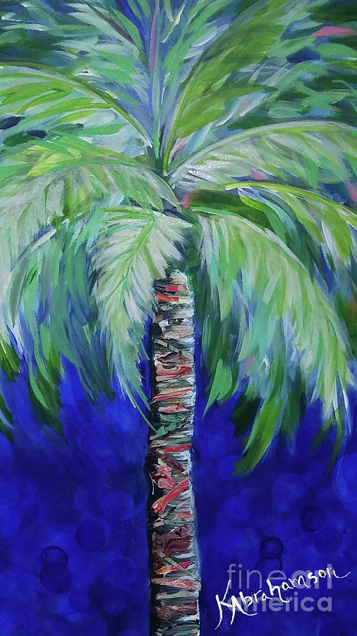 Cobalt Palencia Palm II Painting by Kristen Abrahamson