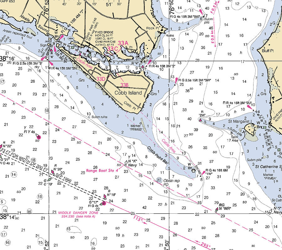 Cobb Island-maryland Nautical Chart Mixed Media by Sea Koast | Pixels