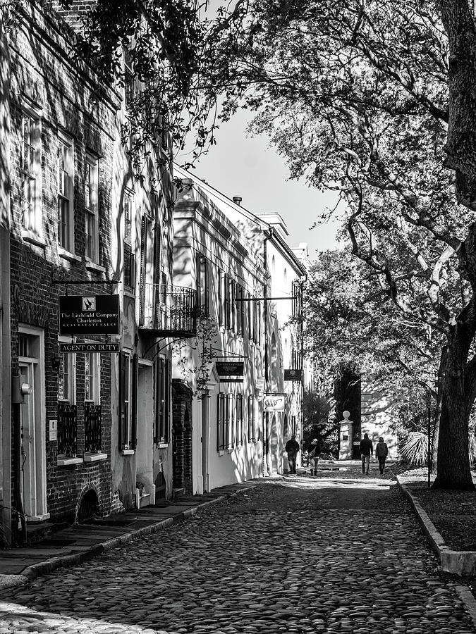 Cobbled Street black and white Photograph by Framing Places