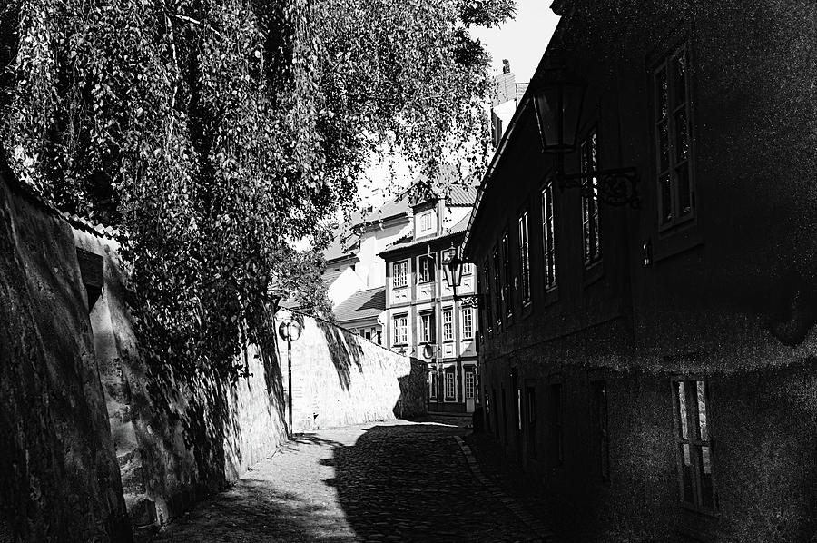Cobblestoned Kapucinska Street. Old Prague Photograph by Jenny Rainbow