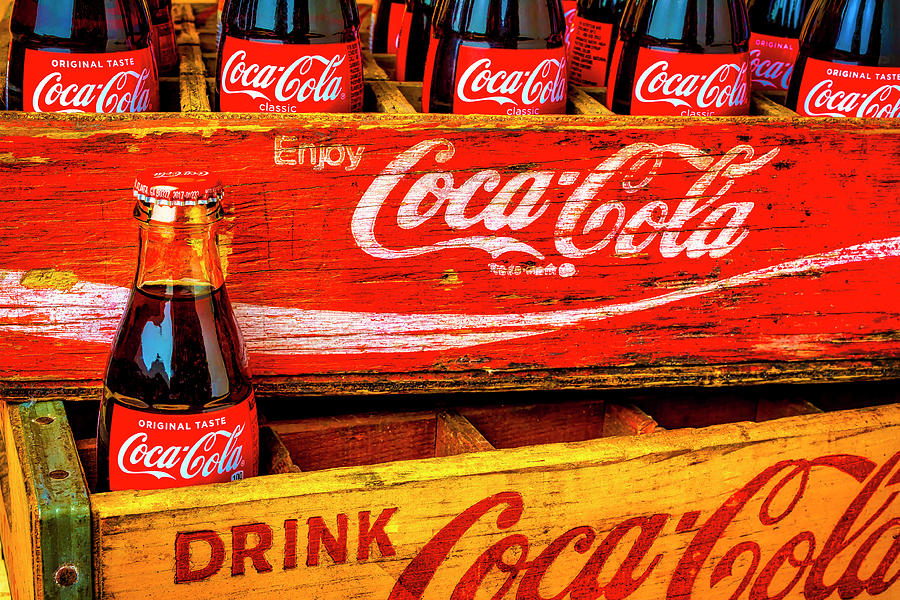 Bottle Photograph - Coca Cola Vintage Wooden Crates by Garry Gay