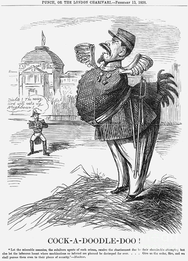 Cock-a-doodle-doo, 1858 Drawing by Print Collector